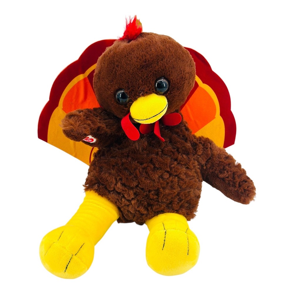 Build A Bear Turkey Plush Thanksgiving 17"Brown Yellow Red BABW 2017